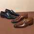 Elegant Genuine Leather Slip-On Oxford Loafers for Men - Formal and Casual Dress Shoes for Office & Career with Pointed Toe Design